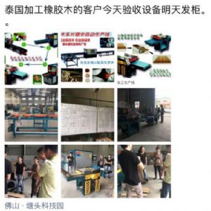泰國客戶加工橡膠木，原木機械生產線多片鋸